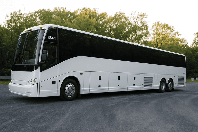 exterior of Charter Bus Rental Bartlett coach bus