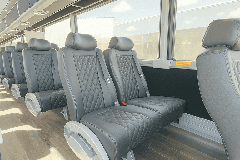 interior of Charter Bus Rental Bartlett charter bus